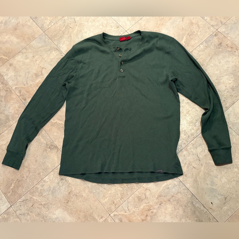 Eastern Mountain Sports Men's XL Waffle Knit Green Thermal Long Sleeve